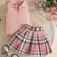 thumbnail image 2 of TOWED22 Toddler Girl Summer Outfits 2Pcs Cap Sleeve Checkered Top and Bow Shorts Cute Baby Girl Clothes 12M-5T(Pink,6-9 M), 2 of 7