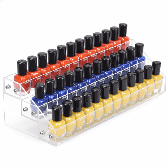 Umirokin Nail Polish Rack, 3 Tier Acrylic Paint Rack Display Stand Holder, Essential Oil Organizer Storage Shelf Holds up to 36-56 Bottles