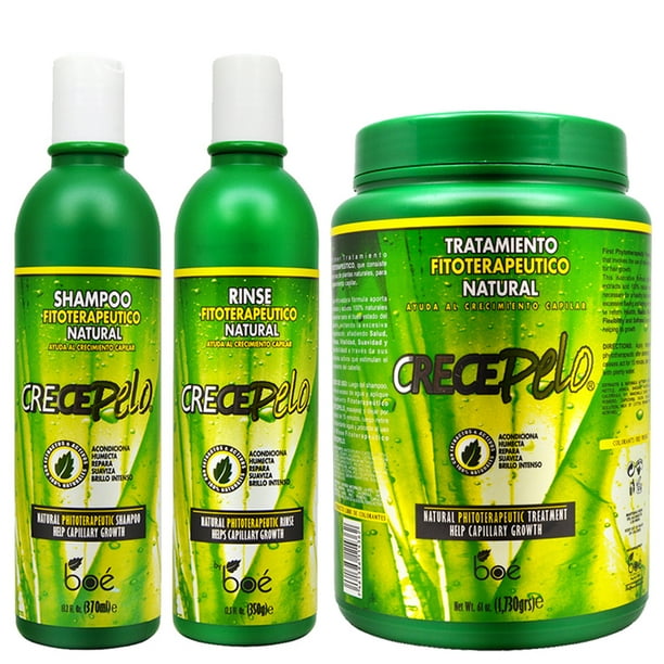 BOE Crece Pelo Shampoo + Rinse 12.5oz + Treatment 61oz