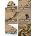 thumbnail image 2 of QPNGRP Men's Full-Zip Hoodie Lightweight Hoodie Sweatshirt Jacket Solid Hooded with Kanga Pocket Khaki M, 2 of 6