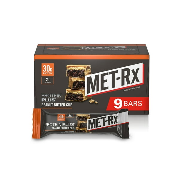METRx Protein Plus Bar, Peanut Butter Cup, 30g Protein, 9 Ct Walmart
