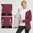 thumbnail image 2 of baleaf Women's Winter Coat Long Puffer Jacket Quilted Jackets with Hood Warm Running Insulated Hiking Snow Wine Red M, 2 of 7
