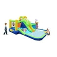 thumbnail image 2 of 7 in 1 Inflatable Slide Water Park, Bouncing House Outdoor Garden Bouncer, with Whack a Mole Games & Splash Pool & Target Games & Water Gun & Climbing Wall & Basketball, 2 of 10