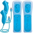 thumbnail image 1 of Mando a distancia y Nunchuk para Wii, mando a distancia Plus para Wii con Motion Plus y Nunchuck, mando a distancia Joystick para Wii Control remoto de juegos con funda de silicona azul BANYUO  Hogar, 1 of 7