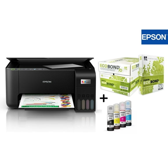 Multifuncional Epson EcoTank L3250 más Kit de tintas más Caja de Papel