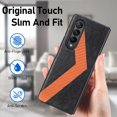 thumbnail image 3 of For Samsung Galaxy Z Fold 4 Case, PU Leather + PC Pattern Phone Cover Ultra Thin Anti-Drop Shockproof Protective Case, 3 of 4