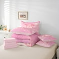 thumbnail image 6 of Homewish Cute Cartoon Bowtie 7-Piece Twin Bedding Sets,Number 25 Bedding Comforter Set,Pink Bow Ribbon Sheet Sets For Girls Kids,Super Cozy Room Decor Reversible, 6 of 8