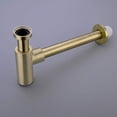 thumbnail image 5 of Bottle Trap, Brass Decorative 1 1/4 Bathroom Sink P Trap, Large Body Round Lavatory Waste Drain Kit, Brushed Gold, 5 of 7