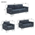 thumbnail image 7 of Modern 3-Piece Sofa Sets,Upholstered Couches Sets Including 3-Seat Sofa, Loveseat and Single Chair,Upholstered Sofa Couch Set with Sturdy Metal Legs for Living Room, Blue-Gray, 7 of 7