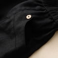 thumbnail image 7 of Mifsaly Womens Summer Shorts Button Details High Waisted Wide Leg Shorts with Pockets Lightweight Relaxed Fit Daily Wear Casual Summer Outfits Black,XXXXL, 7 of 7