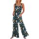 thumbnail image 1 of Sunloudy - Mono informal con cuello cuadrado para mujer, a la moda, color sólido/estampado, sin mangas, con pernera ancha Sunloudy  S, M, L, XL, 1 of 9