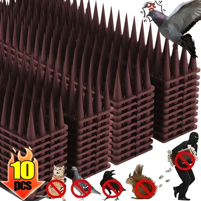 10 Pzs Picos Anti Trepado Aves Palomas Y Gatos,10PCS-Brown