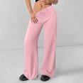 thumbnail image 2 of Women's High Waisted Wide Leg Sweatpants Casual Jogger Pants for Relaxed and Sporty Everyday Use,Pink,L, 2 of 6