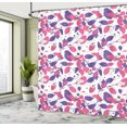 thumbnail image 4 of Ambesonne Animals Shower Curtain, Colored Flowers and Birds, 69"Wx84"L, Pink and Blue Violet, 4 of 4