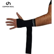 COPPER HEAL Long WRIST SLEEVE with Adjustable Bandage - Suitable for Both Right & Left Hands Strap Short Sleeves Wraps Medical Recovery Pain Relief