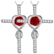 thumbnail image 1 of Collares Catolicos High Monaco RoseGrace04 2Pzas Plata Collar Cruz Rosa Infinita Dije 2x3cm Metal MXOER-002, 1 of 5