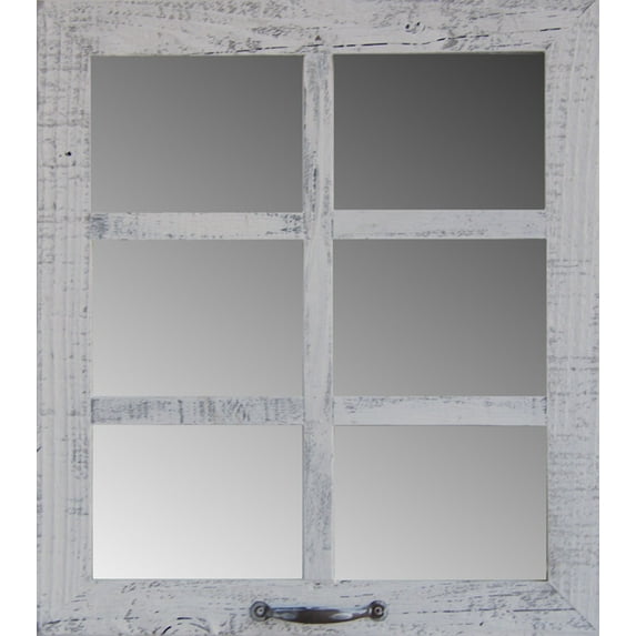 Allbarnwood 20" X 22.5" 6-Pane Window Mirror Ocean