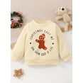 thumbnail image 2 of Kid Baby Spring Autumn Pullover Long-Sleeved O-Neck Letter Gingerbread Man Print Sweatshirt for Boys Girls, 2 of 9