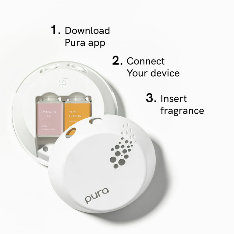 Pura - Smart Home Fragrance Device Starter Set V3 - Scent Diffuser for  Homes, Bedrooms & Living Rooms - Includes Fragrance Aroma Diffuser & Two