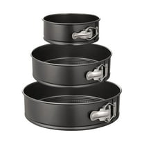 Cake Pan 7", 8", 9" Round Nonstick Carbon Steel Pan, Leak-Proof with Removable Bottom, Round Cake Pans Set of 3 pcs