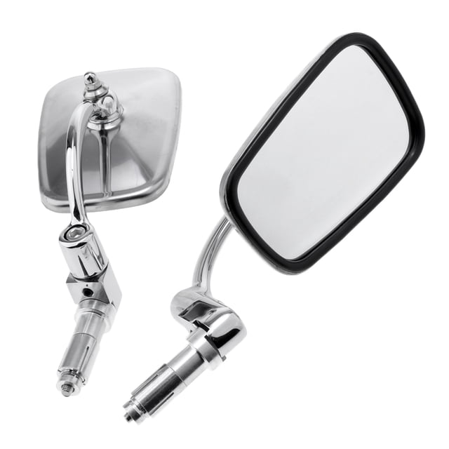2PCS -Rennfahrer CNC Espejos Retrovisores Que Se Ajustan a de La Manija de 7/8 Pulgadas de Plata shamjiam Espejo retrovisor Cafe Racer