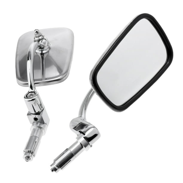 2PCS 7/8 "Espejos retrovisores de extremo de barra de manija de material acero inoxidable para motocicleta Plata1 Yotijar Espejo retrovisor Cafe Racer