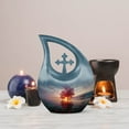 thumbnail image 7 of MUKTIVE Vintage Car White Urn for Human Ashes Adult Male and Female, Decorative Funeral Ash Container for Human Remains, (Cross Drop Large, 10 Inch), 7 of 7