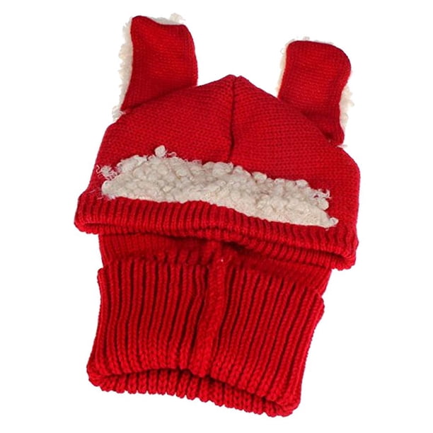 Bebés, Niñas, Niños, Invierno, Sombrero, Bufanda, Orejeras, Capucha, Bufandas, Cráneo, Tapas, 6-36 rojo