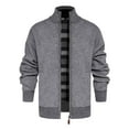 thumbnail image 5 of RYDCOT Men's Casual Slim Full Zip Thick Knitted Cardigan Sweaters with Pockets Gray, 5 of 5