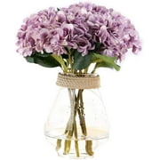 5PCS Silk Hydrangea Heads with Stems,Artificial Silk Flowers for Wedding Bouquet,Flower Arrangements,Centerpieces Home Decor,White