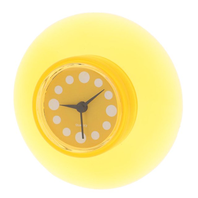Reloj de Pared de Succión de Silicona BLESIY Reloj de Ventana de Pared Temporizador Impermeable Amarillo Reloj de baño resistente al agua