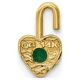 thumbnail image 3 of 14k Yellow Gold 14ky May Synthetic Birthstone Heart Charm Pendant, 3 of 4