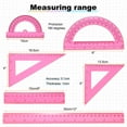 thumbnail image 2 of Uxcell 6pcs Triangular Ruler Set 15/30cm Plastic Metric Inch Ruler Geometric Protractor Triangle Ruler Engineering Scale, Yellow, 2 of 6