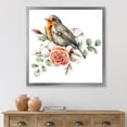 thumbnail image 3 of Designart 'Cotton Rose and Leaves With Robin Redbreast' Traditional Framed Art Print, 3 of 4