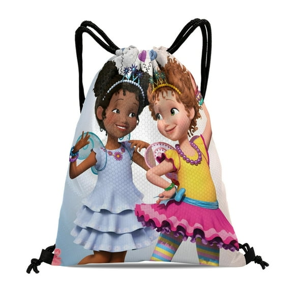 Fancy Nancy-theme Drawstring Backpack Sports Gym Bag Water Resistant String Bag Cinch Bag，12''X16''（30X40cm）