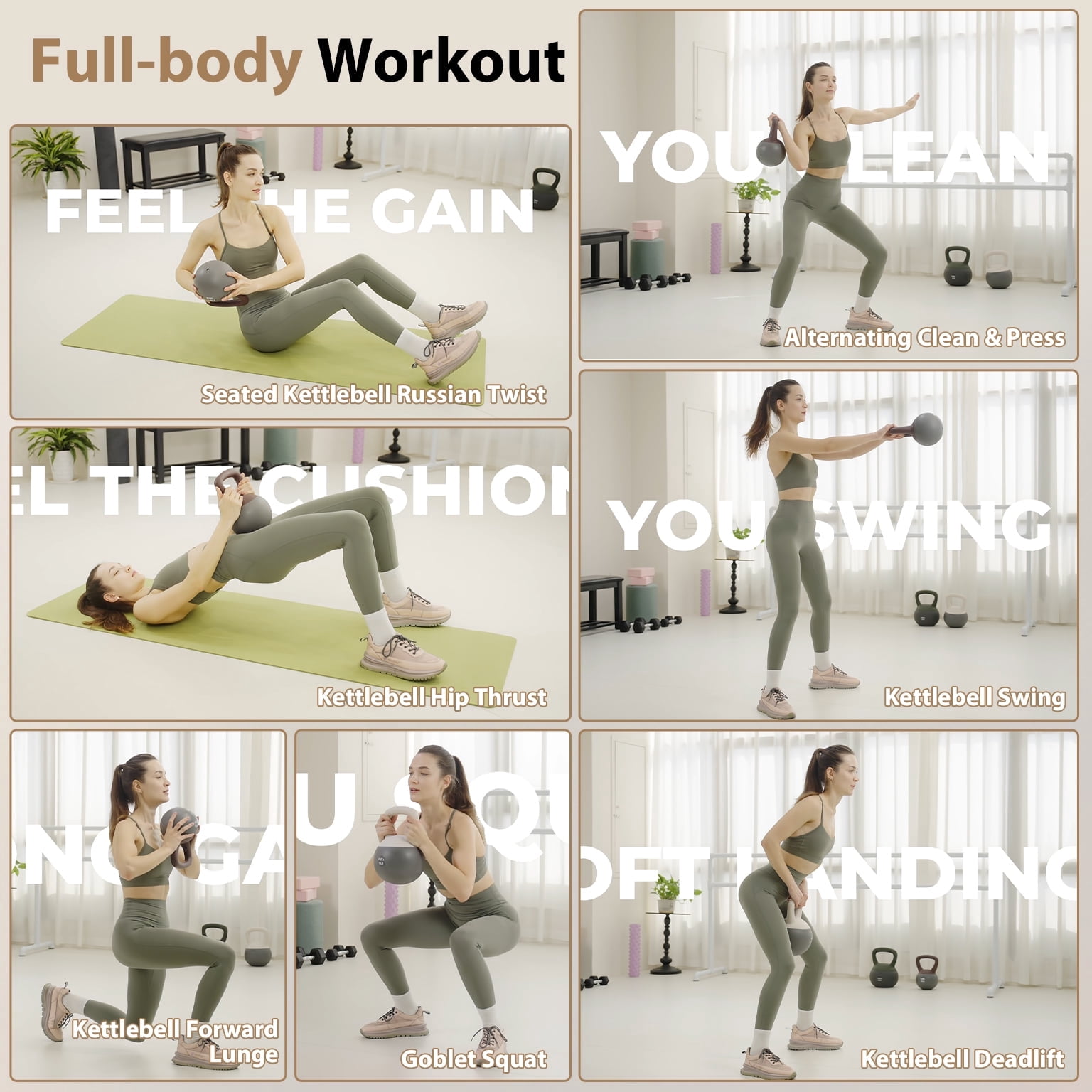 Syedee Soft Kettlebell Set –15lbs Anti-Slip Grip & Wide Handle Design,Soft Kettlebell set, Gentle Floor-Friendly Impact, for Home Functional Training, Home Gym