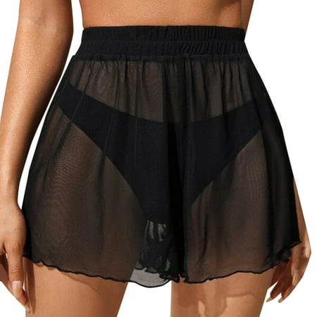 2025 New Women Ruffle Swimsuit Skirt Cover Up Trim Sheer Beach Skirt Swimsuit Cover Up Women Cover Up Skirt Beach Wrap Bikini