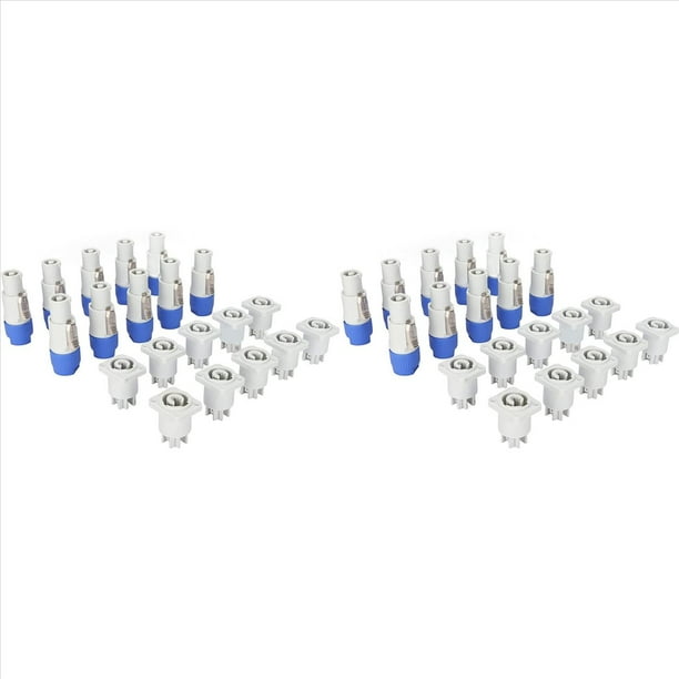 20X Conectores de Cabeza Macho y Hembra de AlimentacióN de CA de 3 , Conector de Entrada de SeñAl para Potencia de Luz de Escenario de Haz de Luz (Salida)