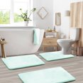 thumbnail image 1 of Set of 3 Clara Clark Bath Mat Bathroom Rug - Absorbent Memory Foam Bath Rugs - Non-Slip, Thick, Cozy Velvet Feel Microfiber Bathrug - Red - Large 20"x32" - Small 17"x24" - Contour 24"x20", 1 of 6
