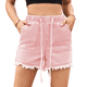 thumbnail image 1 of Shorts Vaqueros de Mezclilla con Cintura Elástica y Cordón Ajustable para Mujer Rosa M, 1 of 9