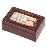 Cottage Garden Noble Woman Rosewood Finish Jewelry Music Box Plays Canon in D