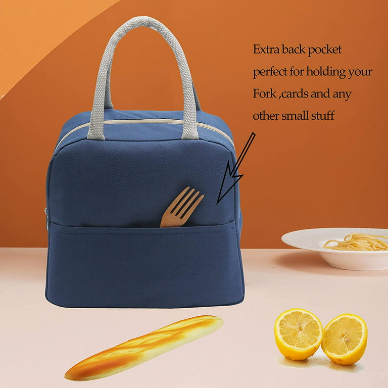 Cute Lunch Bags For Women, Fashion Lunch Box Containers Thermal Waterproof  Lunch Organizer Insulated Lunch Tote Bag (navy Blue)