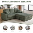 thumbnail image 2 of BUIORD 84" Oversized 3-Seater Chaise Lounge Indoor - Corduroy Upholstered Lounge Chair with Cup Holder and Storage - Deep Seat Chaise Lounge for Living Room - Green, 2 of 9