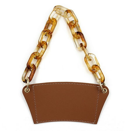 

Chain Coffee Cups Sets Hand Held Glass Cup Holder Tumbler Carrier Holder Detachable Chain Carrying Handle Coffee Cup Outer Packaging Leather Case Leather Brown