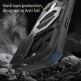 thumbnail image 2 of Military Grade Shockproof Case for iPhone 15 Plus – Outdoor Sports Phone Case, Magnetic Ring Stand Cover, Mag Safe Compatible, with Sliding Lens Cover & Double Hole for Hook Up -- Blue, 2 of 10