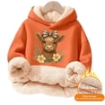 thumbnail image 4 of Kids Highland Cow Sweatshirt- Soft Lined Christmas Sweatshirts with Highland Cow Print, Cozy Warm Kids Jacket Top for Winter Outdoor Play and Holiday Activities, 4 of 5