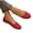 Red, variant on hoksml Women's Square Toe Flat Shoes, Slip-On Flock Upper Casual Shoes for Daily Wear Black Red Green
