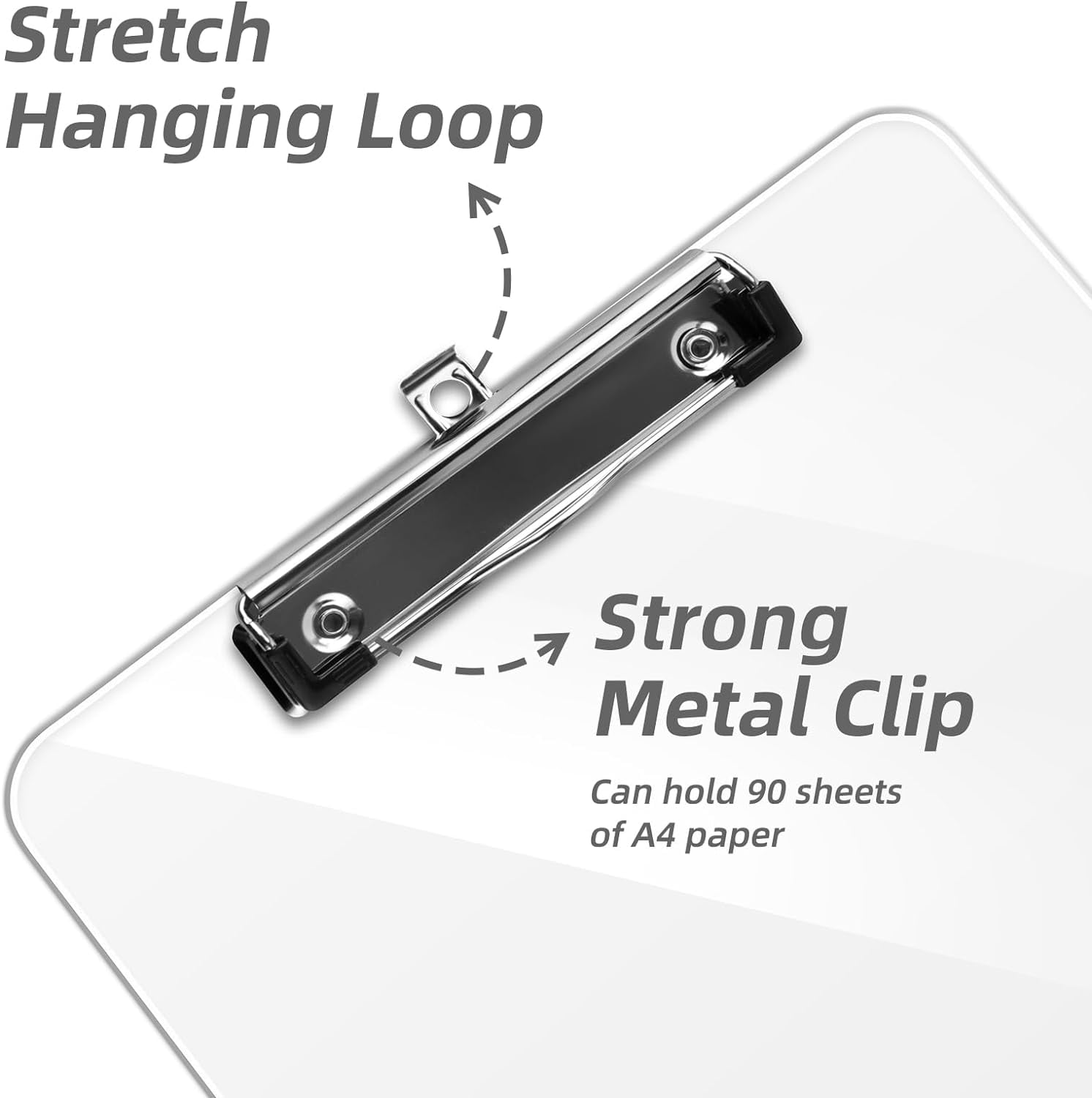 Plastic Clipboards Set of 30, A4 Acrylic Clear Board 8.5x11 for Classroom, Students, Transparent Letter Size 9" x 12.5" with Low Profile Clip, Office & School Supply