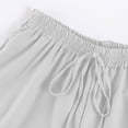 thumbnail image 6 of Women's 2026 Summer Cotton Linen Capris Elastic Drawstring High Waist Loose Casual Cropped Beach Pants White 3XL, 6 of 7