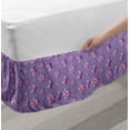 thumbnail image 2 of Dark Pink Bed Skirt, Concept of Butterflies Flowers and Polka Dots, Elastic Bedskirt Dust Ruffle Wrap Around for Bedding Decor, 4 Sizes, Mauve Dark Magenta, by Ambesonne, 2 of 2